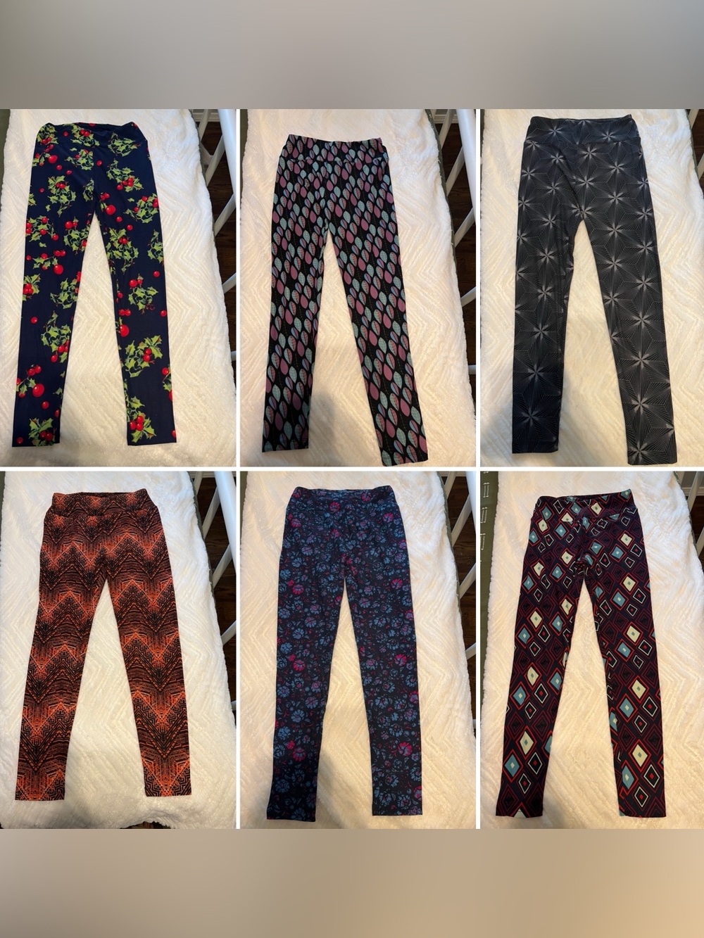 LuLaRoe Women's Patterned Leggings in Navy, Black, Red, Burgundy, Pink, Teal